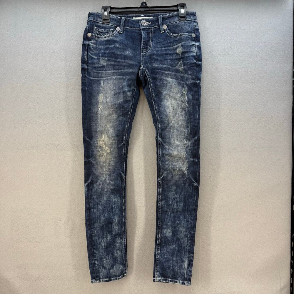 Big Star Jeans Women's 27R (4) Dark Blue Stone Wash Jenae Skinny Preppy Normcore